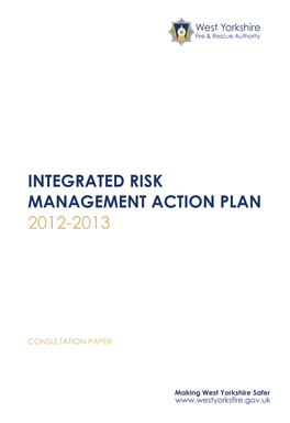 Integrated Risk Management Action Plan 2012-2013