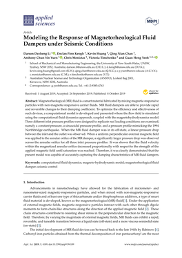 Modeling the Response of Magnetorheological Fluid Dampers Under Seismic Conditions