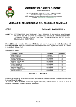 COMUNE DI CASTELDIDONE Provincia Di Cremona