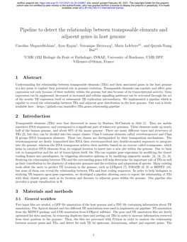 Pipeline to Detect the Relationship Between Transposable Elements and Adjacent Genes in Host Genome