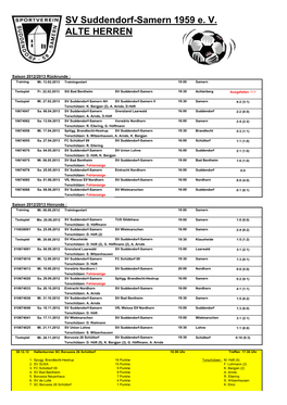SV Suddendorf-Samern 1959 E. V. ALTE HERREN