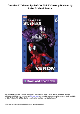 Download Ultimate Spiderman Vol 6 Venom Pdf Ebook by Brian Michael Bendis