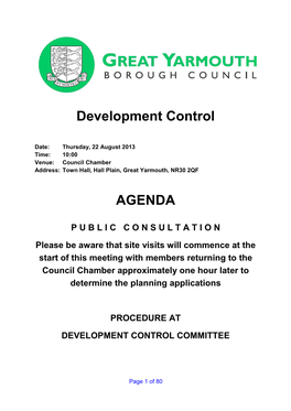 Development Control AGENDA