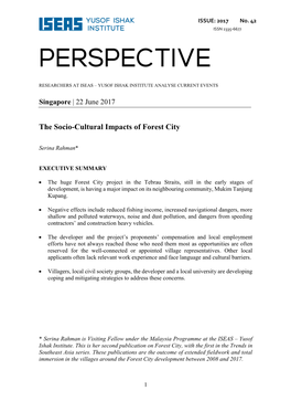 The Socio-Cultural Impacts of Forest City