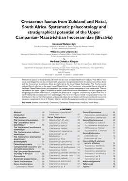 Cretaceous Faunas from Zululand and Natal, South Africa. Systematic