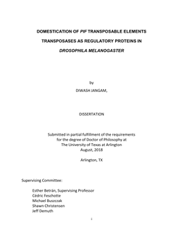 Domestication of Pif Transposable Elements