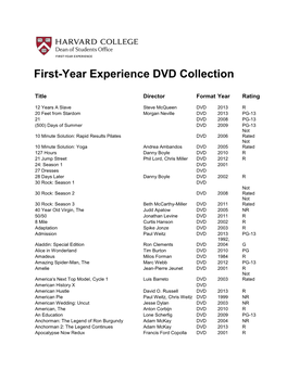 First-Year Experience DVD Collection