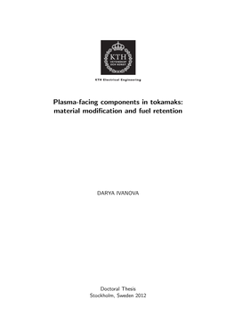 Plasma-Facing Components in Tokamaks: Material Modification And
