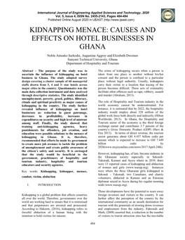 Causes and Effects on Hotel Businesses in Ghana