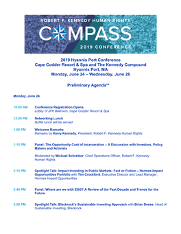 2019 Hyannis Port Conference Cape Codder Resort & Spa and The