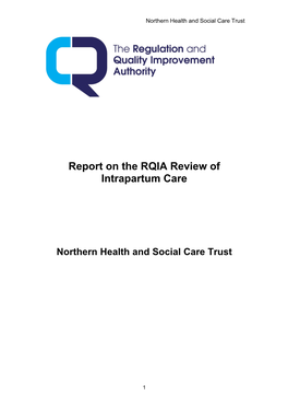 Report on the RQIA Review of Intrapartum Care