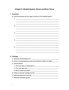 Skeletal System: Bones and Bone Tissue