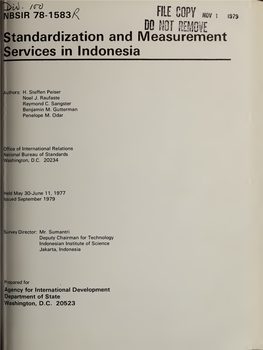 Standardization and Measurement Services in Indonesia
