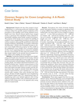 Osseous Surgery for Crown Lengthening: a 6-Month Clinical Study