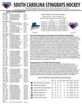 South Carolina Stingrays Hockey 3300 W