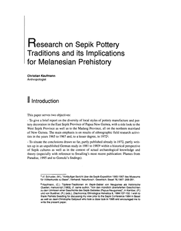 Research on Sepik Pottery Traditions and Its Implications for Melanesian Prehistory V 33