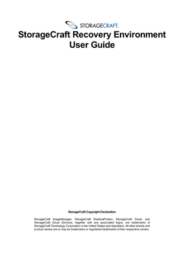Storagecraft Recovery Environment User Guide