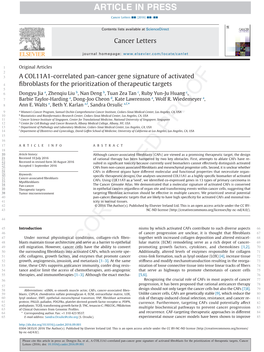 A COL11A1-Correlated Pan-Cancer Gene Signature Of