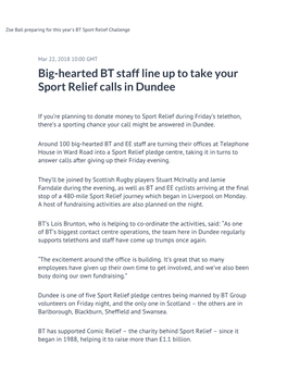 Big-Hearted BT Staff Line up to Take Your Sport Relief Calls in Dundee