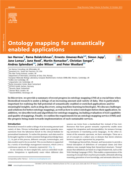 Ontology Mapping for Semantically Enabled Applications