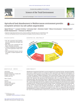 Agricultural Land Abandonment in Mediterranean Environment Provides Ecosystem Services Via Soil Carbon Sequestration