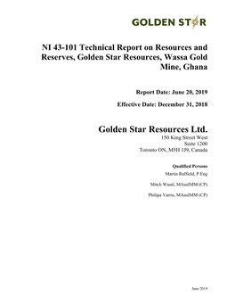 Golden Star Resources Ltd. 150 King Street West Suite 1200 Toronto ON, M5H 1J9, Canada