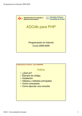 Adodb Para PHP