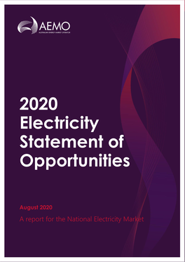 AEMO's 2020 Electricity Statement of Opportunities