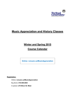 Music Appreciation and History Classes