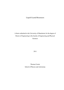 Liquid Crystal Biosensors Final