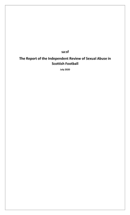 Sa:Sf the Report of the Independent Review of Sexual Abuse in Scottish Football