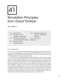 Simulation Principles from Dwarf Fortress