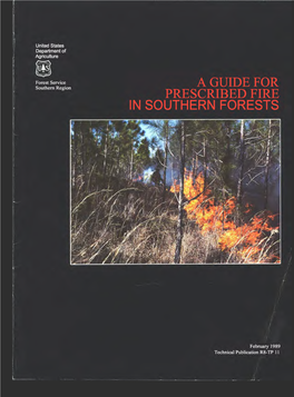 A Guide for Prescribed Fire in Southern Forests