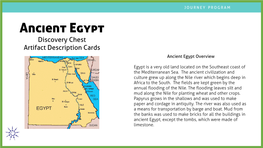 Ancient Egypt Discovery Chest Artifact Description Cards Ancient Egypt Overview