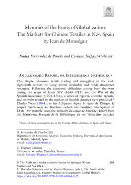 The Markets for Chinese Textiles in New Spain by Jean De Monségur