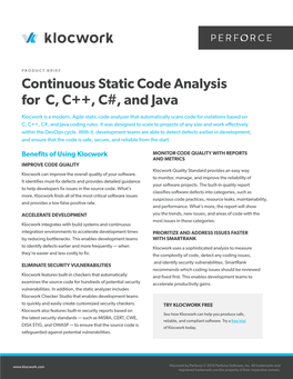 Continuous Static Code Analysis for C, C++, C#, and Java