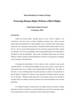 Protecting Human Rights Without a Bill of Rights