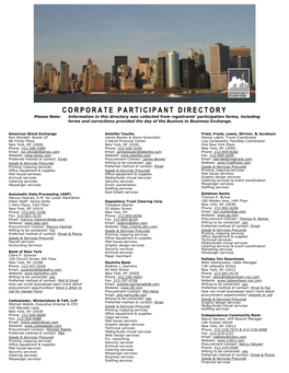 Corporate Participant Directory