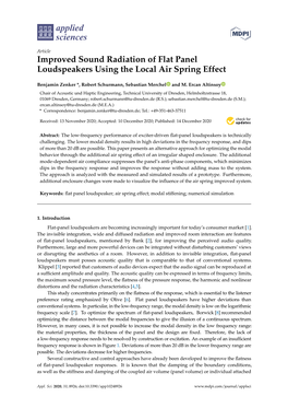 Improved Sound Radiation of Flat Panel Loudspeakers Using the Local Air Spring Effect