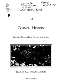 Flvfitf Contributions to Cornell History