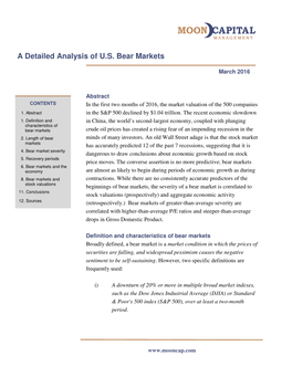 A Detailed Analysis of U.S. Bear Markets