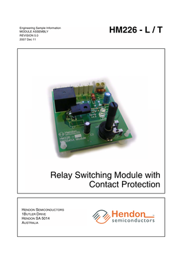 Relay Switching Module with Contact Protection HM226