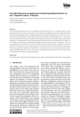 Analysing Political Rhetoric on the “Migration Issue”