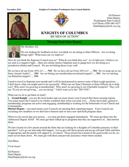 Knights of Columbus Washington State Council Bulletin