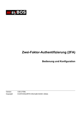 Zwei-Faktor-Authentifizierung (2FA)