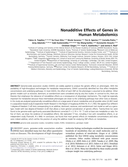 Nonadditive Effects of Genes in Human Metabolomics