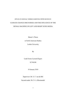 Climate Change Discourses and the Influence of the Denial Machine on Left and Right