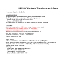 2021 NSAF USA Meet of Champions at Myrtle Beach