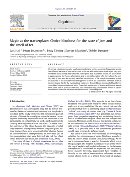Choice Blindness for the Taste of Jam and the Smell of Tea