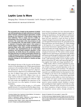 Leptin: Less Is More